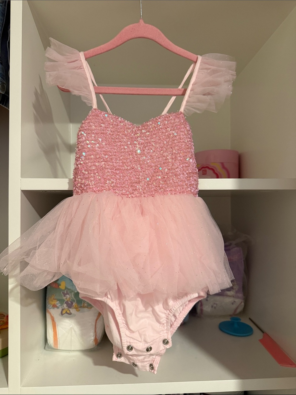 Girls Pink Sequin Tutu Dance Costume Leotard